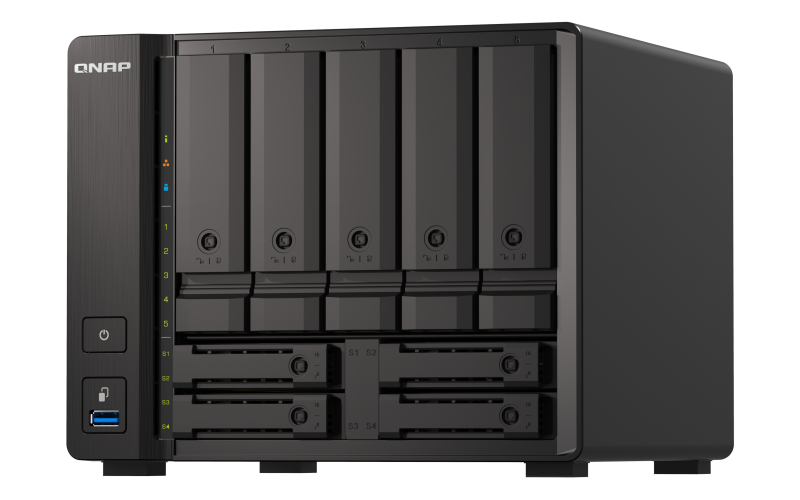 QNAP NAS strežnik za 9 diskov, 8GB ram, 1x 10Gb, 2x 2.5Gb mreža