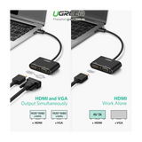 Ugreen USB-C na HDMI in VGA + PD adapter siv - box