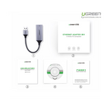 Ugreen USB 3.0 Gigabit Ethernet Adapter mrežna kartica siv - box