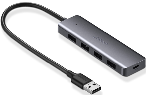 Ugreen USB Hub, USB 3.0, 4-portno srebrn - box