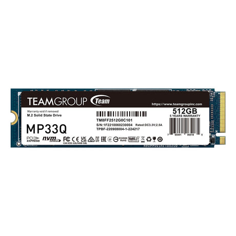 Teamgroup 512GB M.2 NVMe Gen3x4 SSD MP33Q 3D QLC 2280