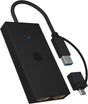 Icybox IB-SPL1029AC USB-C/A na dvojni HDMI razdelilnik (2k@60Hz/4k@30Hz)