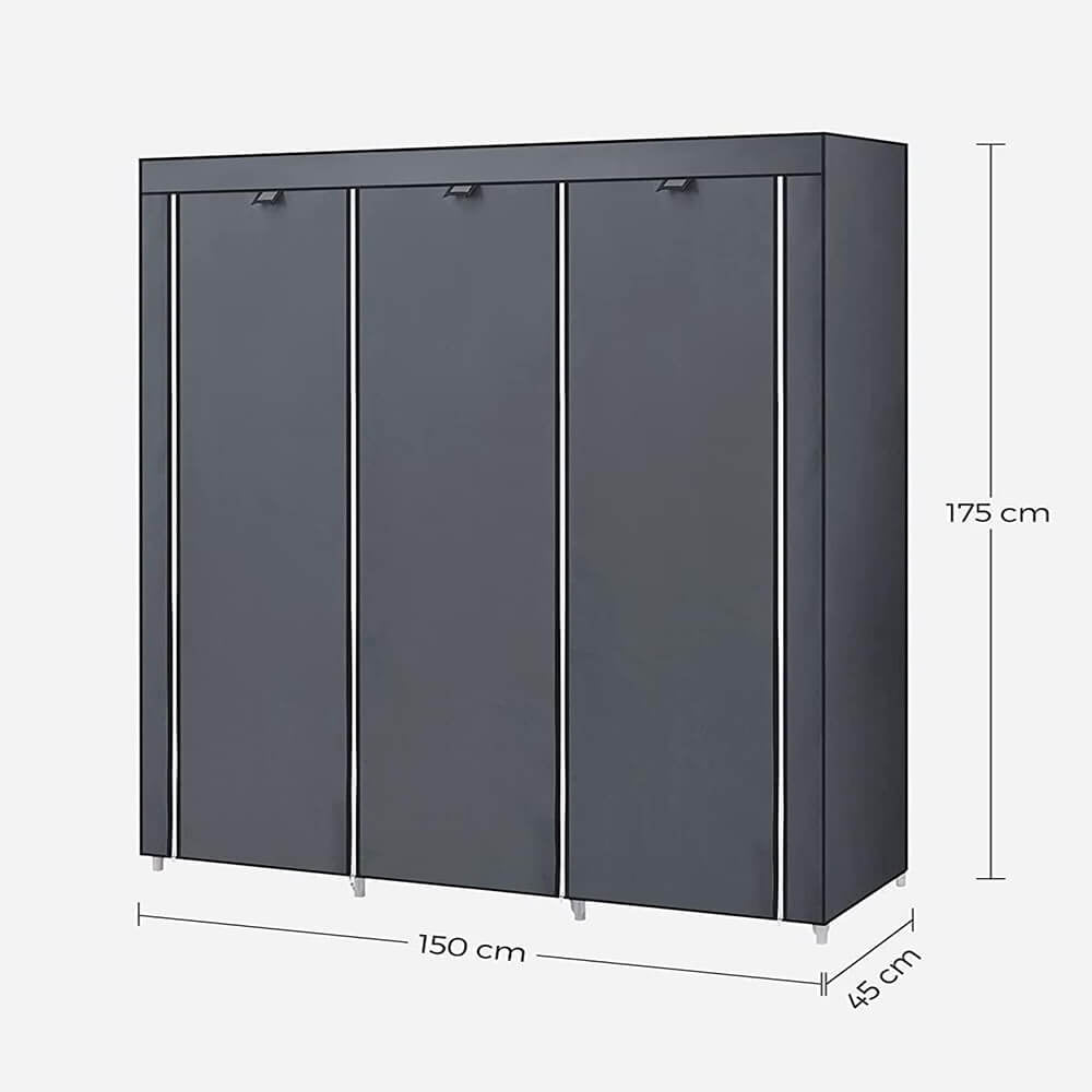 SONGMICS platnena garderobna omara, siva, RYG12G