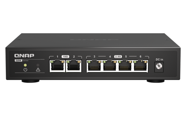 QNAP mrežno 6 portno stikalo 2x10Gb RJ45, 4x 2,5Gb RJ45