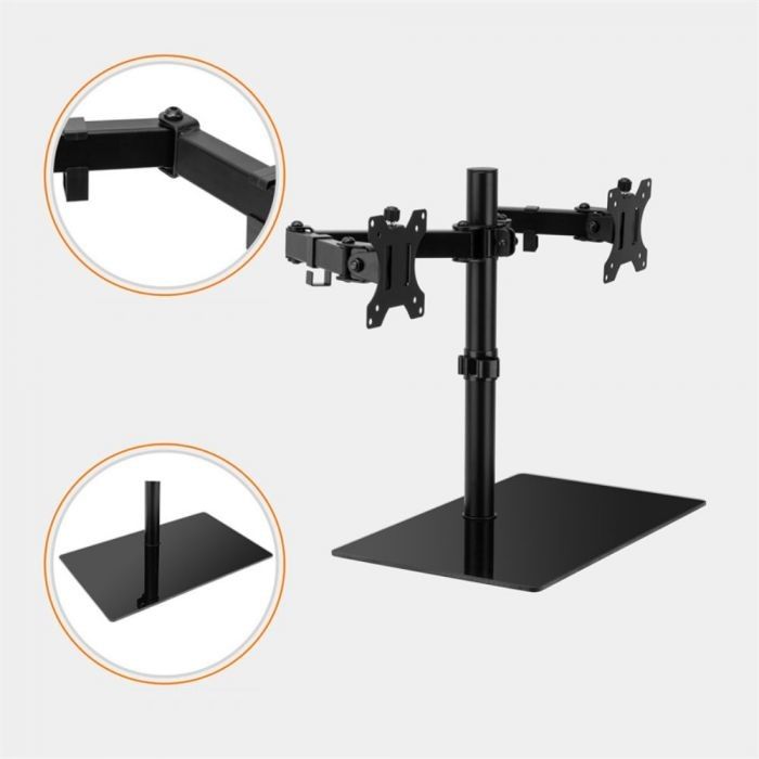VonHaus dvojni namizni nosilec do diagonale 27 s steklenim podstavkom