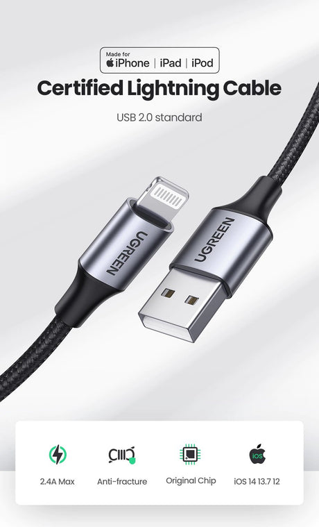 Ugreen kabel Lightning na USB-A 2m - box