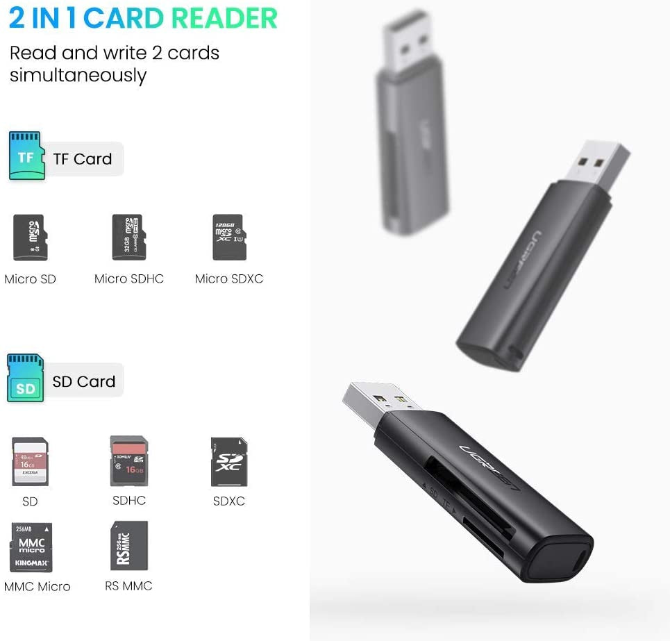Ugreen Čitalec kartic SD/microSD USB 3.0 - box