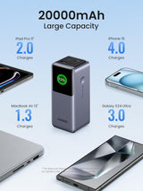 Ugreen prenosna polnilna baterija 20.000mAh, 130W s pametnim digitalnim zaslonom