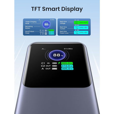 Ugreen prenosna polnilna baterija 20.000mAh, 130W s pametnim digitalnim zaslonom