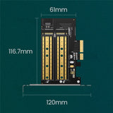 Ugreen 70504 M2 / M.2 NVME na PCI-E 3.0 razširitvena kartica z M.2 SATA podporo