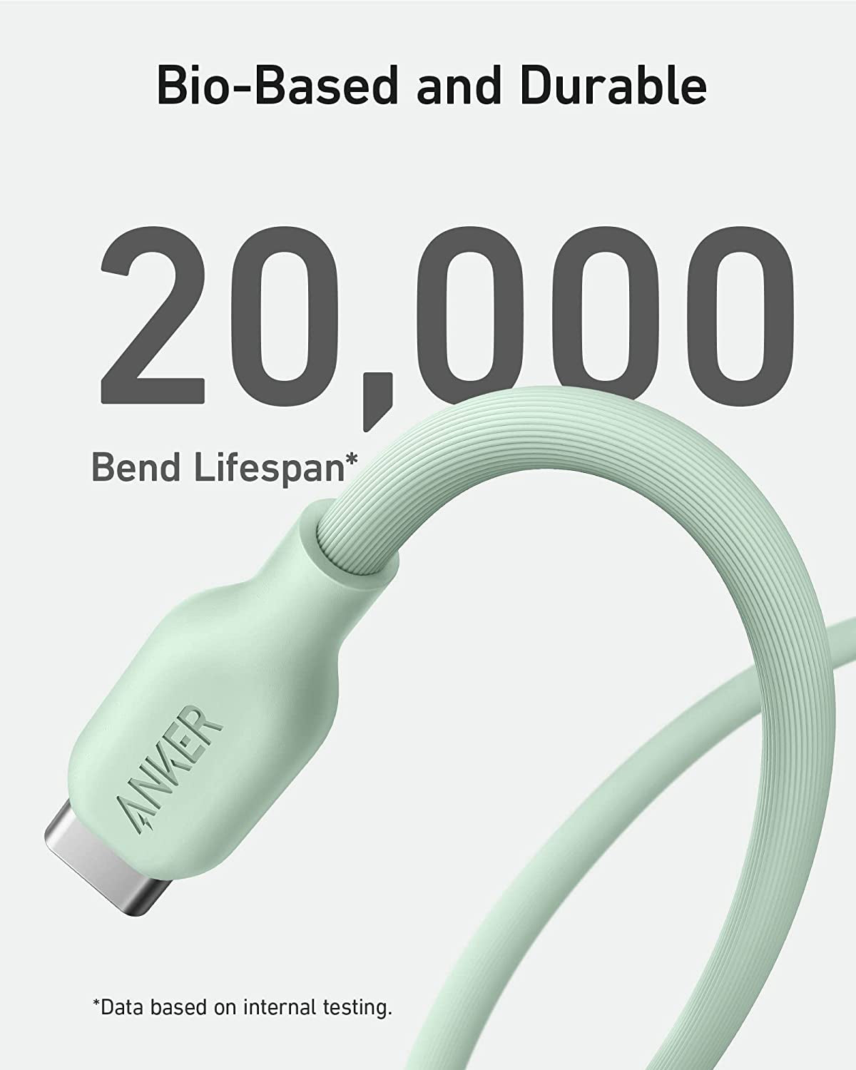 Anker 541 BIO USBC-LTG 1,8m kabel zelen