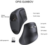 Ugreen brezžična ergonomska vertikalna miška z Bluetooth in Wi-Fi povezavo