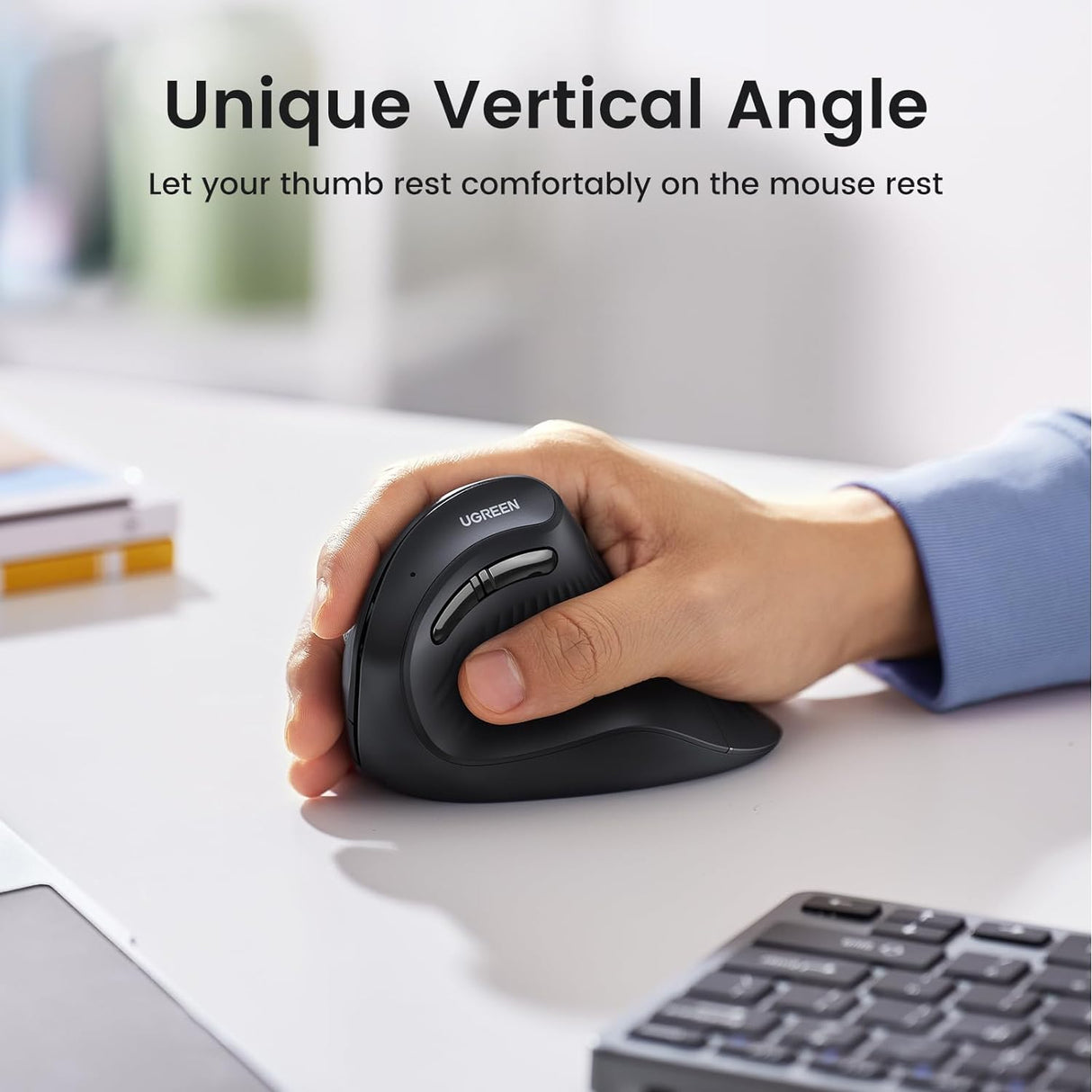 Ugreen brezžična ergonomska vertikalna miška z Bluetooth in Wi-Fi povezavo