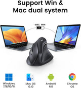 Ugreen brezžična ergonomska vertikalna miška z Bluetooth in Wi-Fi povezavo