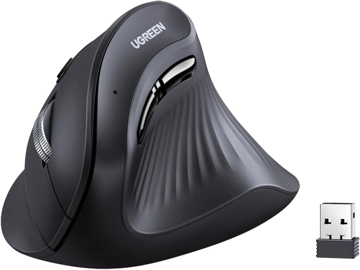 Ugreen brezžična ergonomska vertikalna miška z Bluetooth in Wi-Fi povezavo