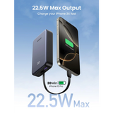 Ugreen 22,5W 20000mAh prenosna baterija z vgrajenim kablom