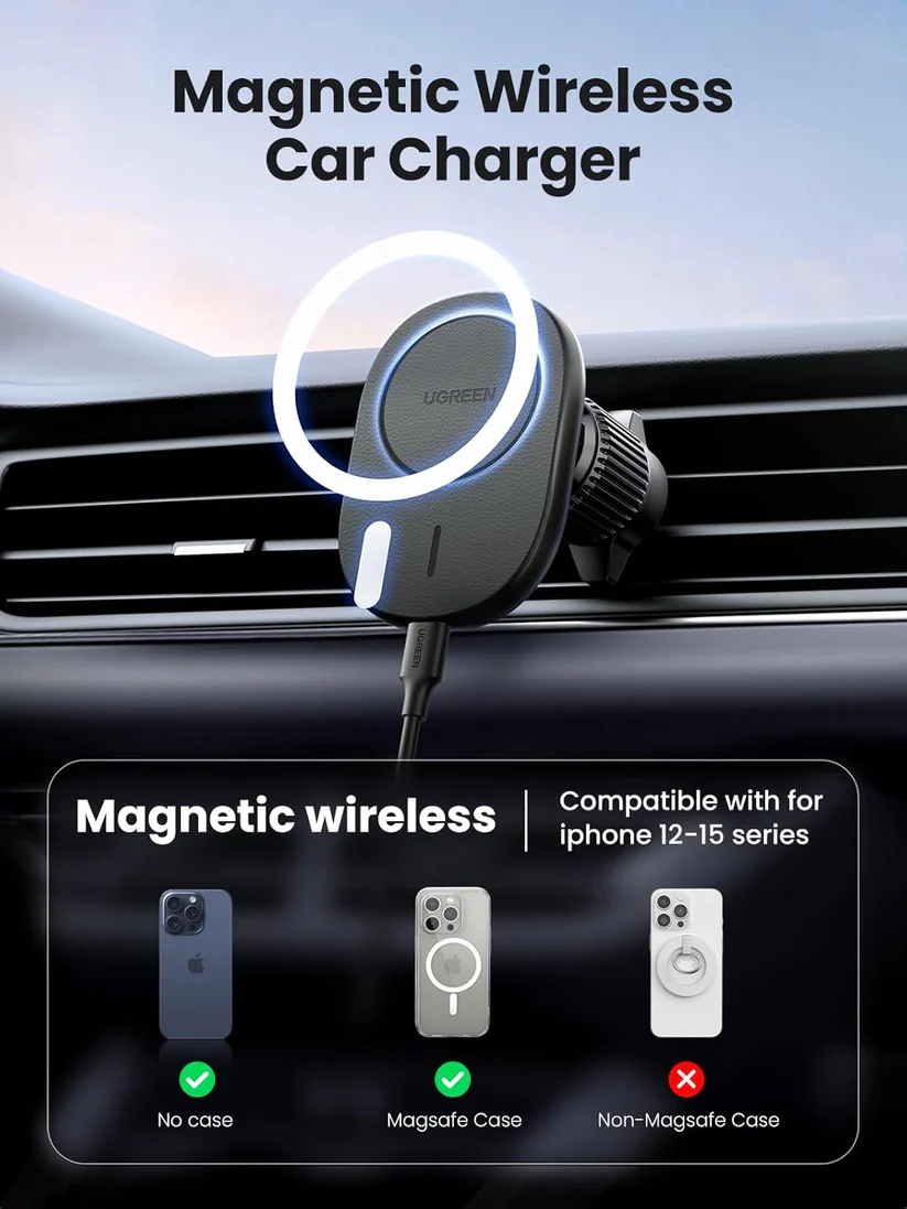 Ugreen Magsafe magnetno avtomobilsko stojalo in brezžični polnilnik