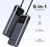Ugreen Uno 6v1 USB-C hub z 10Gbps USB-C in USB-A ter 4K@60Hz HDMI izhodi
