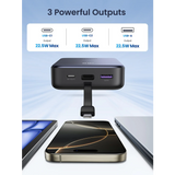 Ugreen 22,5W 20000mAh prenosna baterija z vgrajenim kablom