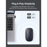 Ugreen brezžična tiha, tanka in lahka miška 2.4GHz, 400DPI črna - box