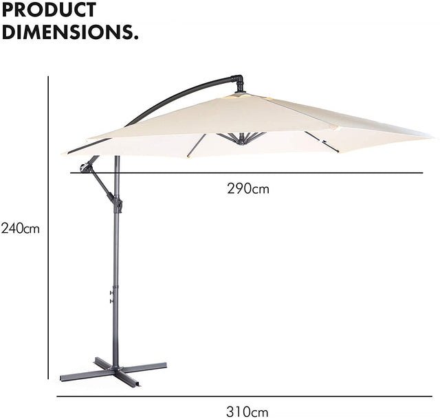 VonHaus 3M senčnik samostoječi UV30+ bež