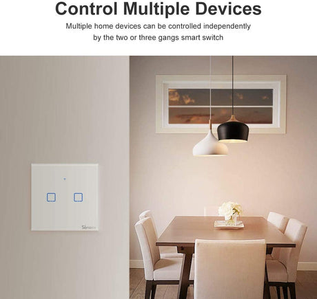 SONOFF pametno stensko stikalo Wi-Fi + RF433 dvojno T1EU2C-TX