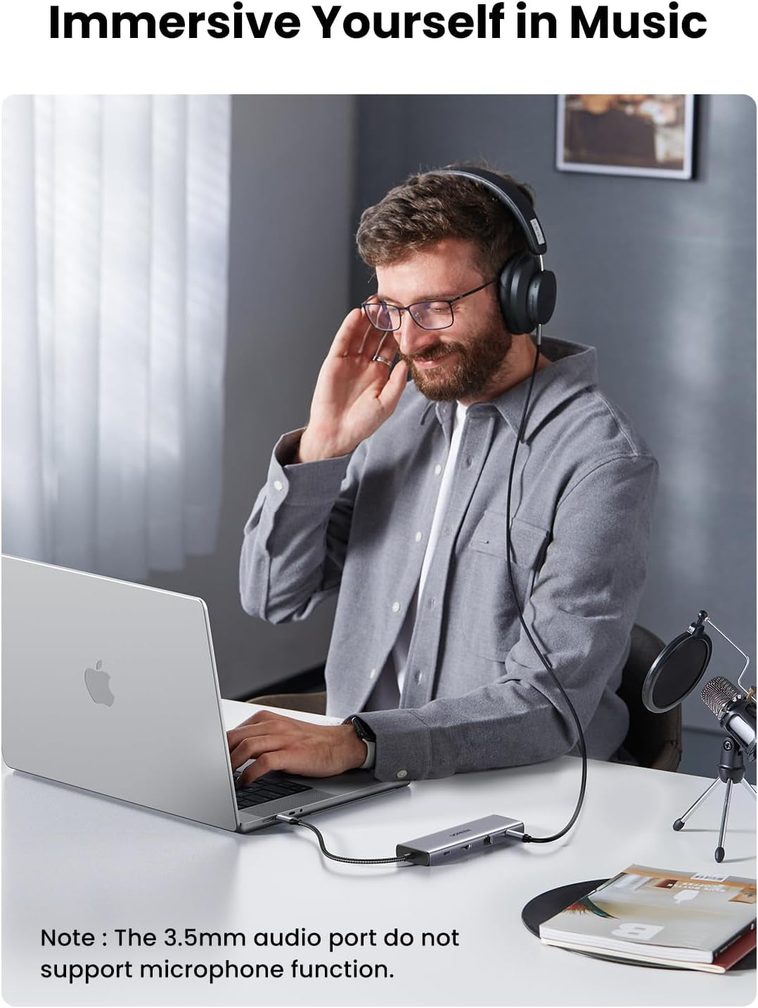 UGREEN USB C Hub, 10-v-1 USB-C z dvojnim izhodom za zaslon 4K HDMI & VGA, 100W PD