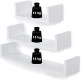 SONGMICS komplet 3 plavajočih polic 40 -35 -30cm