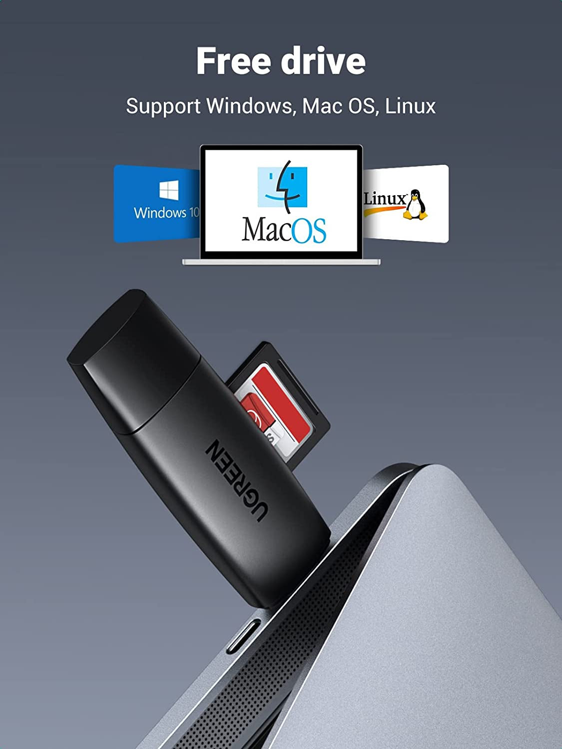 Ugreen USB 3.0 + USB-C OTG čitalec kartic