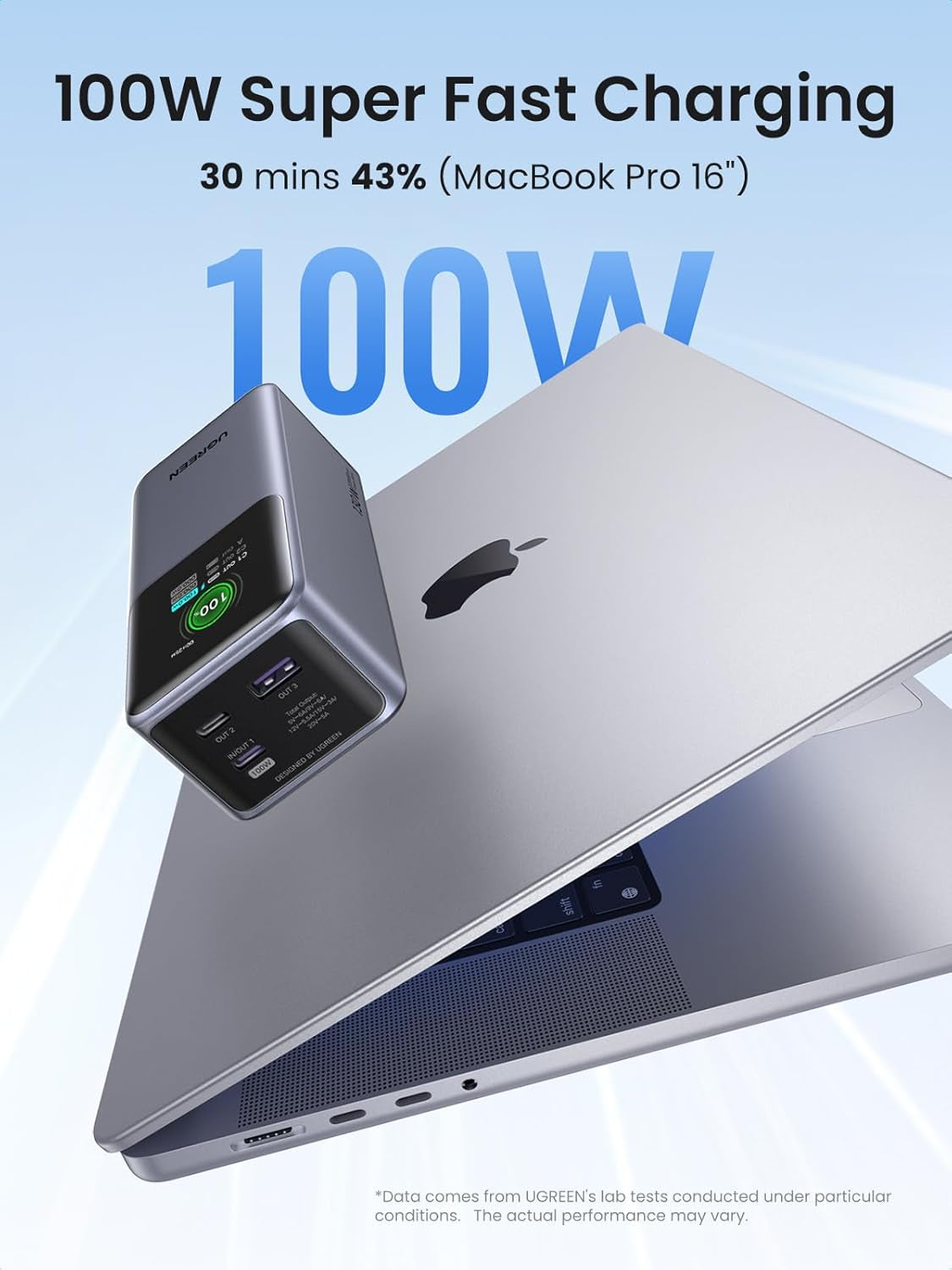 Ugreen prenosna polnilna baterija 20.000mAh, 130W s pametnim digitalnim zaslonom