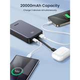 Ugreen 22,5W 20000mAh prenosna baterija z vgrajenim kablom