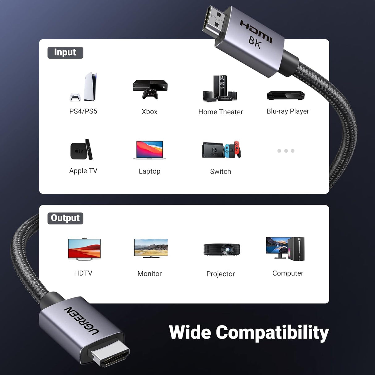 Ugreen 8K Ultra HDMI 2.1 kabel - 1M