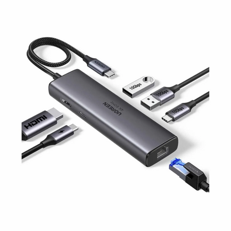 Ugreen 6-v-1 USB-C Hub (100 W PD vhod, 4K@30Hz HDMI)