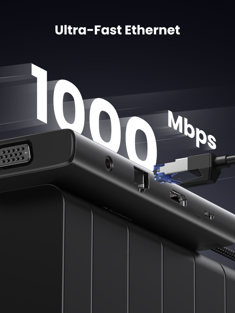Ugreen 11v1 USB-C priklopna postaja s 100W PD vhodom