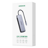Ugreen USB-C Hub 9v1 4K HDMI, 4K DP, VGA, RJ45, 2xUSB 3.0, MicroSD - box