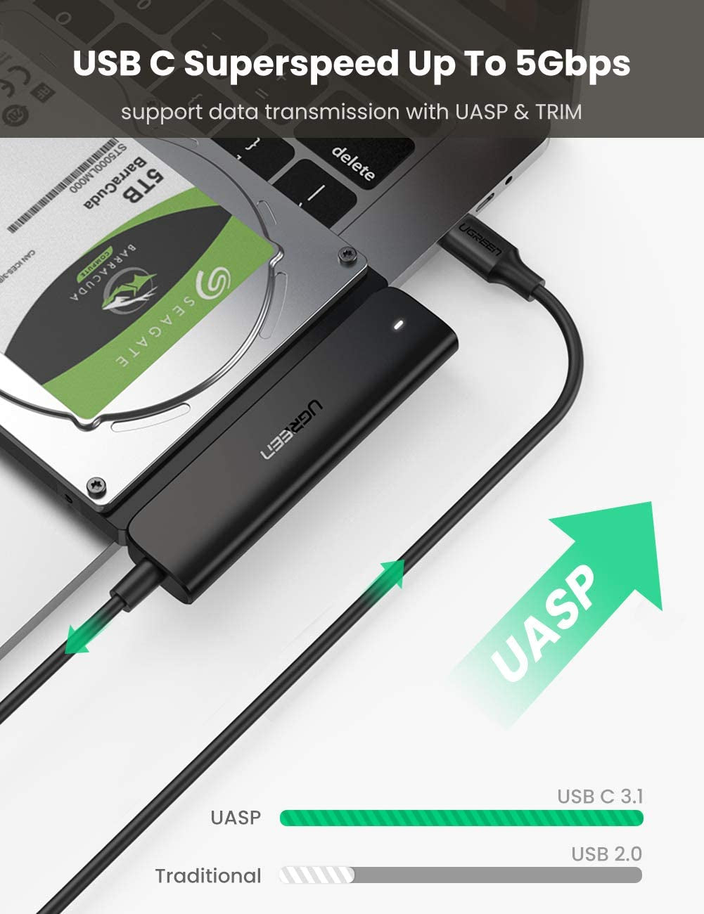 Ugreen USB-C 3.1 na SATA Adapter za 2.5“ - box