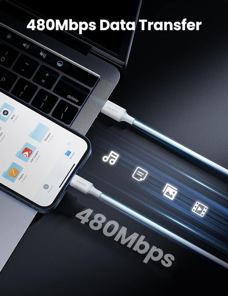 Ugreen USB-C na Lightning kabel srebrn 2m