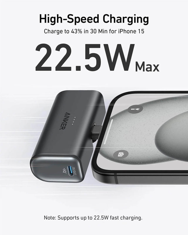 Anker Nano 5K powerbank, črn