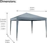 VonHaus paviljon Pop-up 3x3m siv