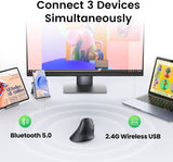 Ugreen brezžična ergonomska vertikalna miška z Bluetooth in Wi-Fi povezavo