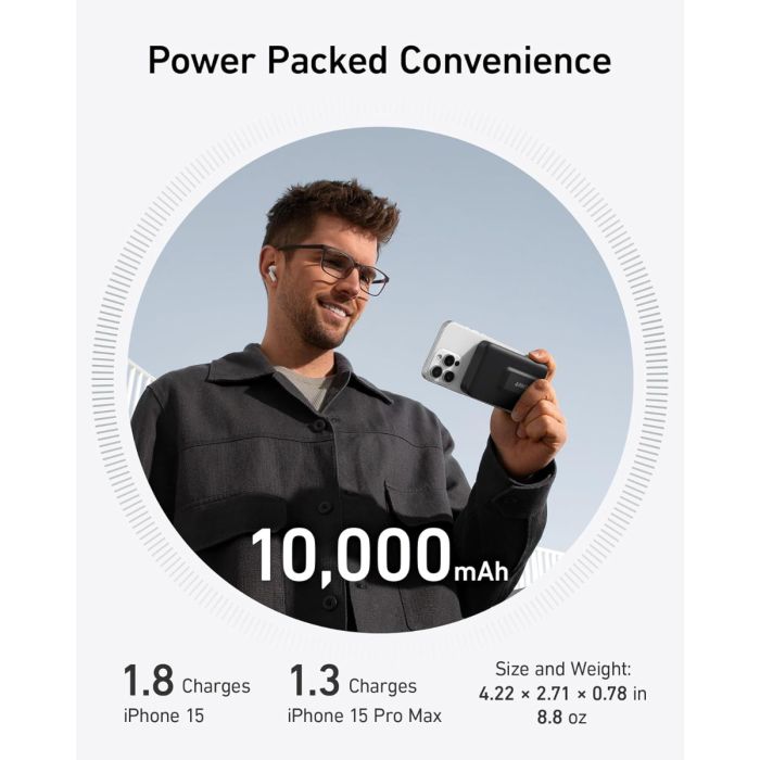 Anker MagGo 633 10K powerbank, črn