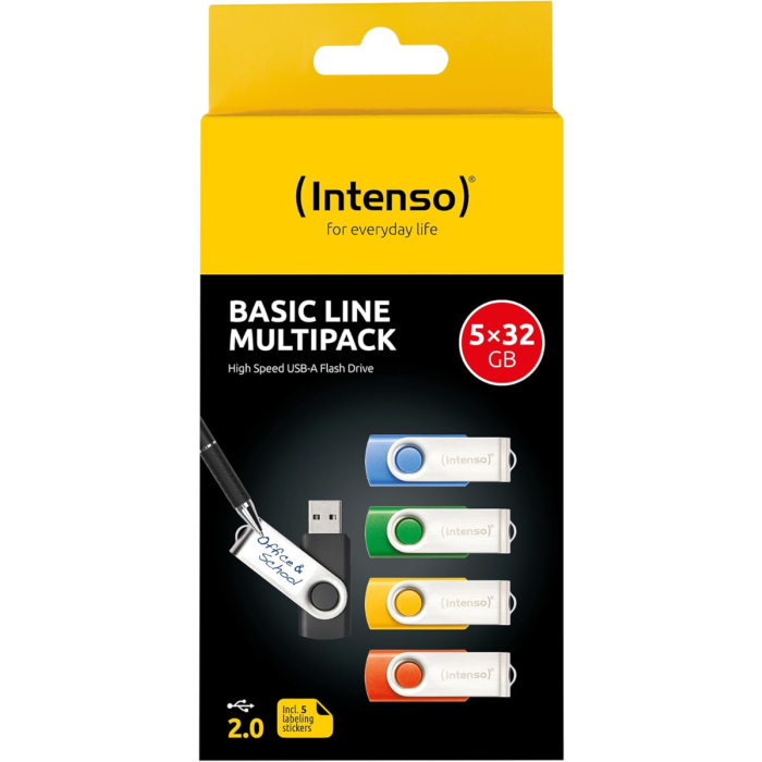 Intenso 5x32GB Basic Line USB 2.0 spominski ključki - Barvni