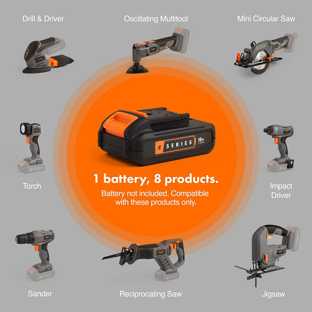 VonHaus E-Series akumulatorska LED delovna svetilka