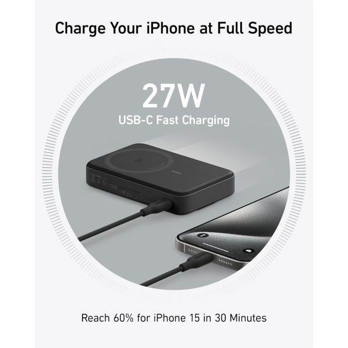 Anker MagGo 633 10K powerbank, črn