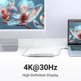 Ugreen Revodok USB-C Hub 5-v-1, 100W PD, bel