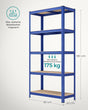 SONGMICS Regal 40 x 90 x 180 cm rjavo-moder,GLR040Q01