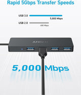Anker Ultra Slim 4-port USB-C hub črn