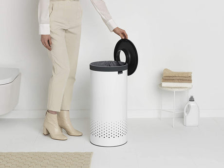Brabantia koš za perilo 35L okrogel, bel
