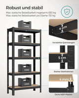 SONGMICS Regal 30 x 75 x 150 cm rjavo-črna,GLR030B21
