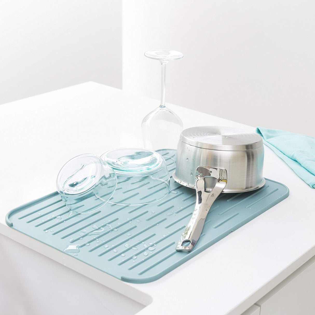 Brabantia silikonska podloga za sušenje posode mint
